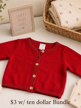 Carter's Red Cardigan -3M